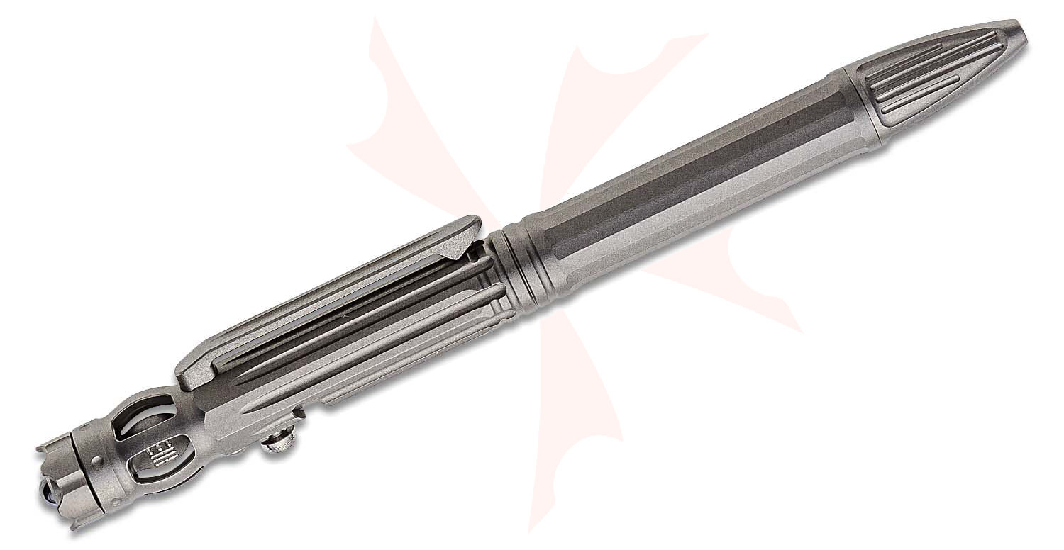 We Knife Company TP-07A Baculus Titanium Bolt-Action Pen, Gray, Fidget ...